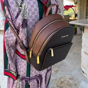 Michael Kors Adina Md signature backpack/wallet options brown signature Michael Kors Adina Medium Luggage Pebbled Leather  main image 4